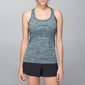 Lululemon Run Swiftly Tech Racerback - Space Dye Heathered Fuel Green